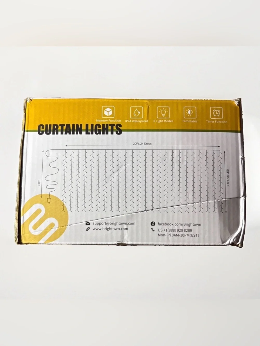 600 LED Curtain Lights 20Ftx9.8Ft Color: White Lights with Remote 24 Drops